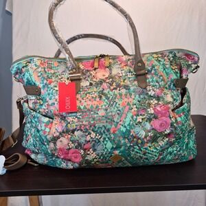 NWT Oilily Floral Geometric Duffel Boho Eclectic Maximalist Vintage-Inspired